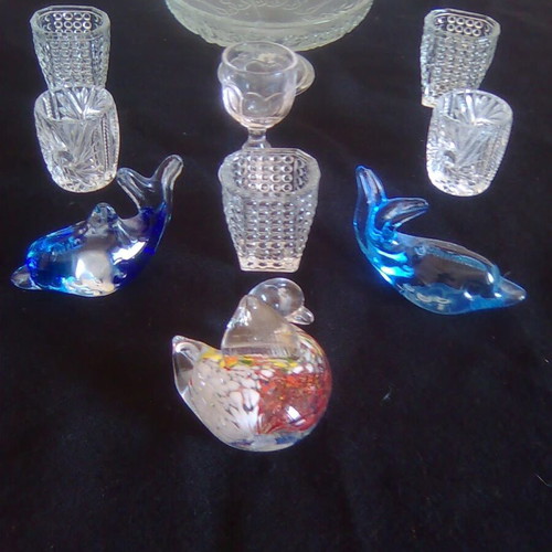 Glass decorative items like new, set of 10 pieces