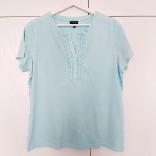 Talbots cotton blouse sea blue new, size Petites 1x