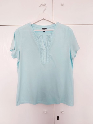 Talbots cotton blouse sea blue new, size Petites 1x