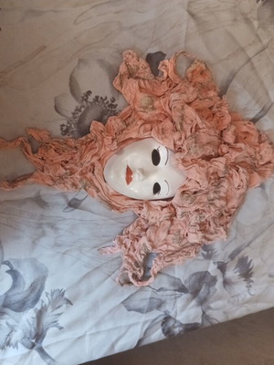 Venetian mask like new, made of baked clay and gauze