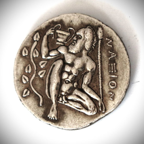 Ancient Dionysus Head Silver Coin Pendant new
