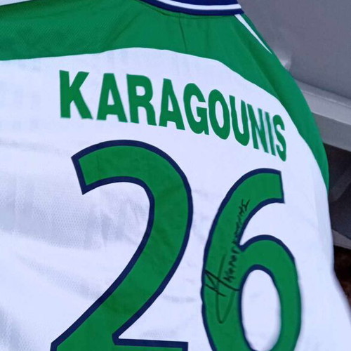 Georgios Karagounis 2000-2001 signed jersey used, LEGEND EUROPEAN 2004