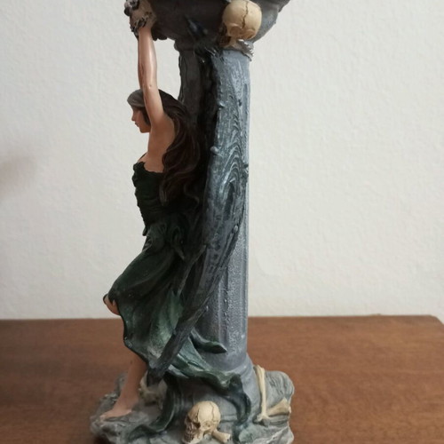 Gothic candle holder fallen angel like new