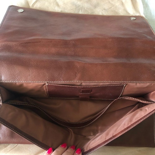Document and laptop folder brown new briefcase