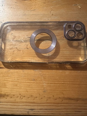 Iphone 13 case with wireless charging used, transparent