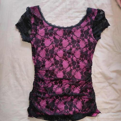 Vintage Frederick's of Hollywood lace overlay top like new