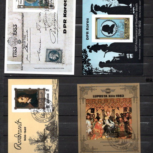M-Sheet Korea used, lot of 4 sealed charity stamps