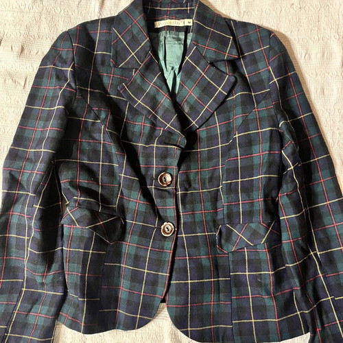 Checked striped jacket, soft comfortable fabric
