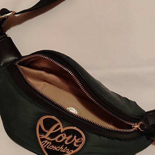 Love Moschino Quilted Nylon Fanny Pack new, dark green