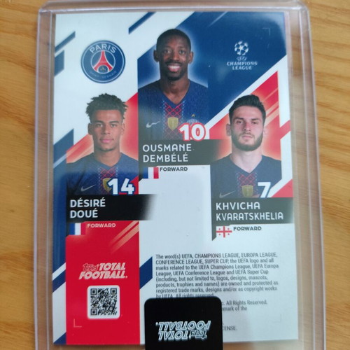 Topps Total Football Trios Paris Saint-Germain Doue, Dembele, Kvaratskhelia like new