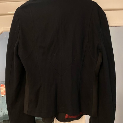 Benetton women's jacket new, black cotton with fabric detail
