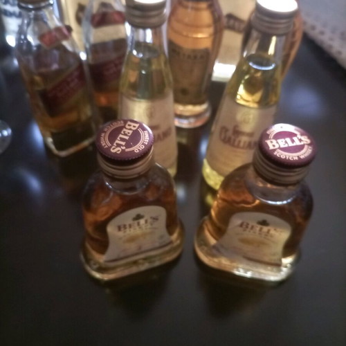 Set of 19 very old mini drinks new, sealed with two new mini glasses