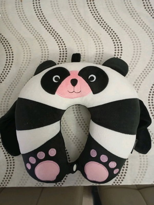 Children's travel pillow used