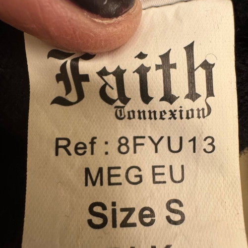 Sexy top Faith Connexion like new, black with silver rhinestones