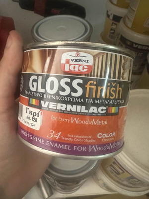 Βερνικόχρωμα Γκρι Για μεταλλα και Ξυλα GLOSS VERNILAC 375ml (Γκρι 128)