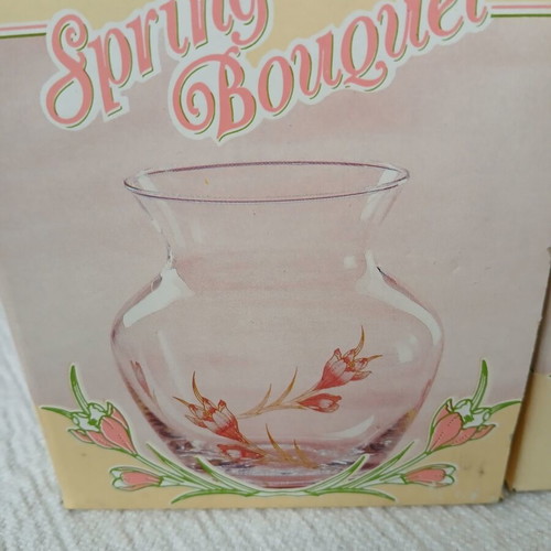Vintage glass romantic jars with flowers & butterfly tealight holder
