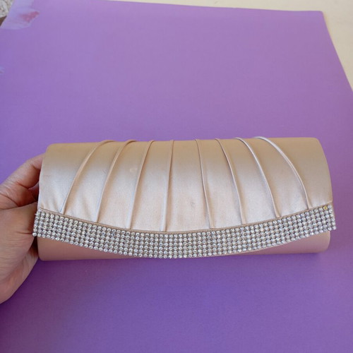 Demetrios clutch bag like new, beige with strass