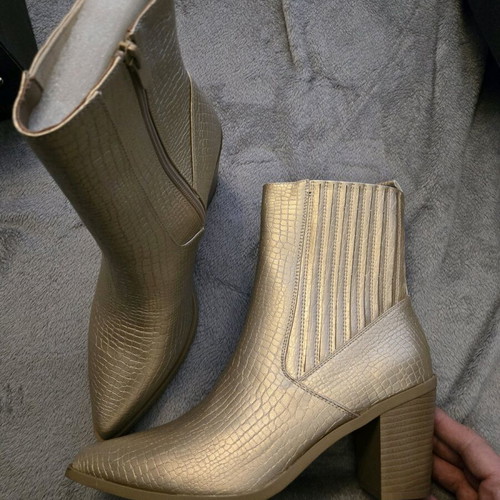 Women's gold ankle boots new size 41 with 8 cm heel