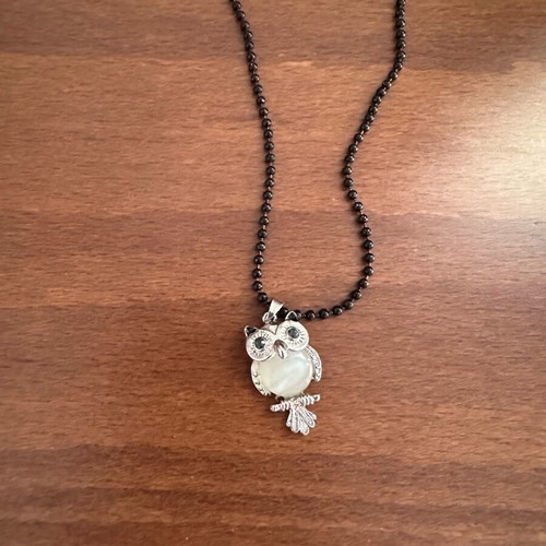 Owl necklace like new, multicolored