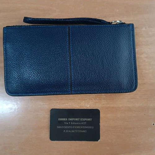 Women's wallet new blue with zipper and strap