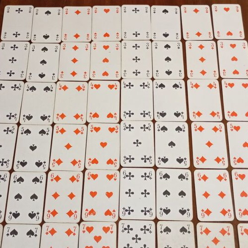 Patience collector cards used, 2 decks with jokers from GDR