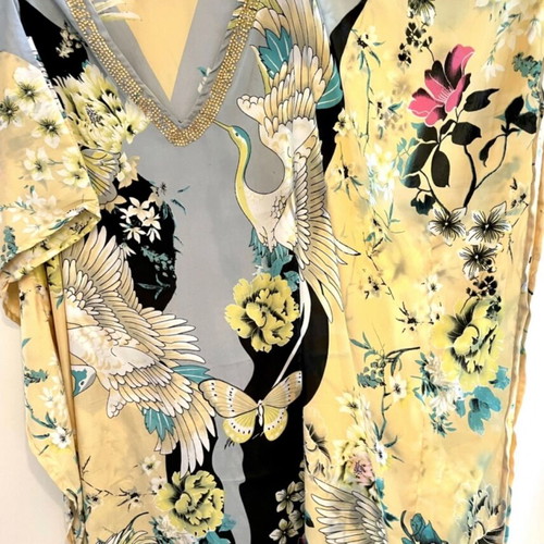 Caftan dress with Japanese pattern like new, one size