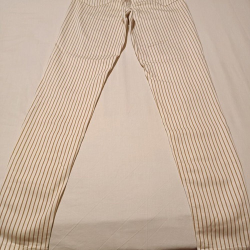 Stradivarius striped white pants, five-pocket, slim fit, high waist, like new