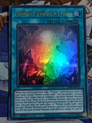 Primite Lordly Lode ултра рядка карта Yu-Gi-Oh! Continuous Spell