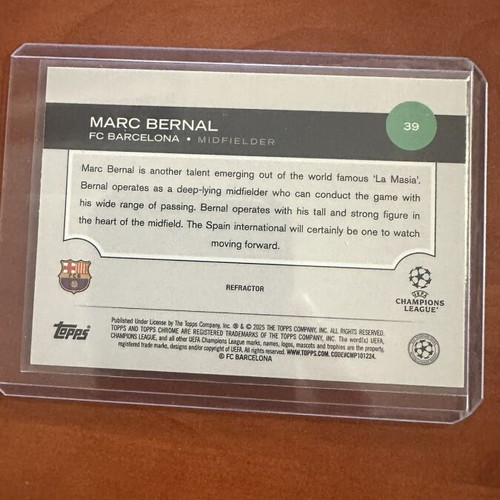 Topps Chrome Bernal RC Silver Barcelona card