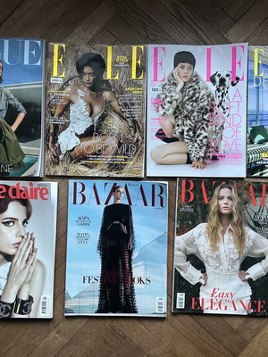Σετ περιοδικά σαν καινούργια, 7 τεύχη με Vogue, Elle, Marie Claire