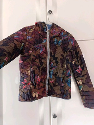 Women's double-faced spring jacket like new, blue multicolor, size S