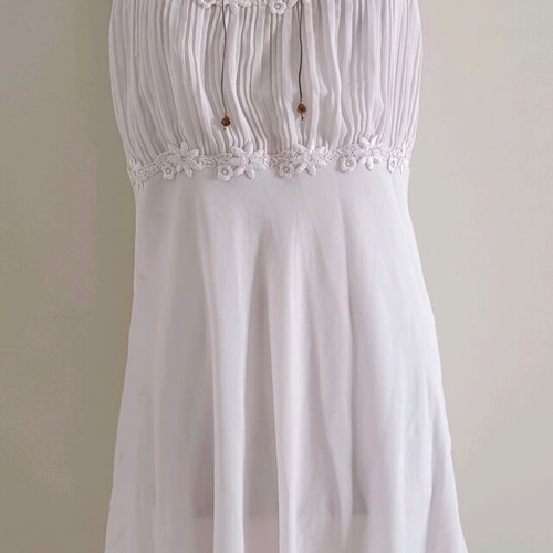 Pink Marks & Spencer Baby Doll nightgown with pleated details and floral trim