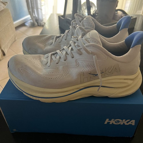 Hoka Clifton 10 Size 46 Running Shoes Like New White