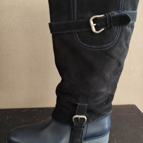 Galotses boots used with suede leather and fur lining, size 39