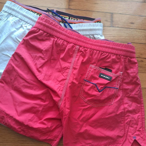Diesel swim shorts set S used, beige and watermelon red