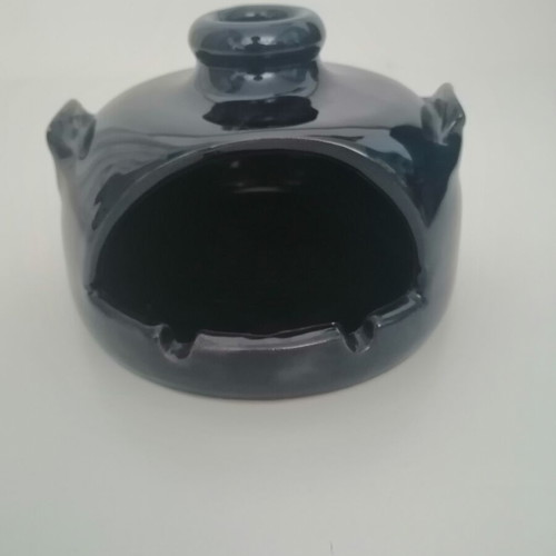 Ceramic ashtray blue with windproof design
