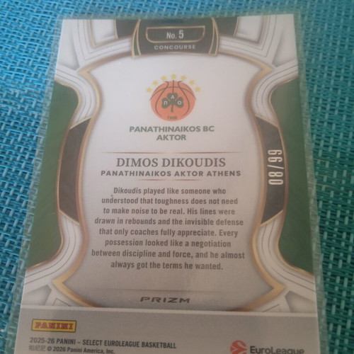 Dimos Dikoudis Panini Euroleague Select Blue Camo card /99