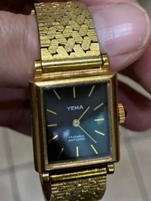Yema vintage women's mechanical wristwatch gold plated
