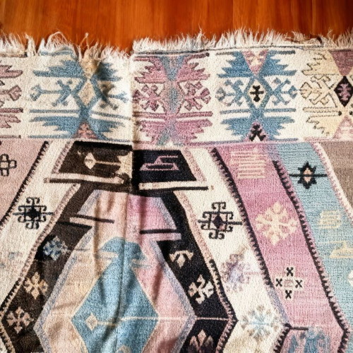 Antique Kilim rug handmade, Turkish, late 19th century, used