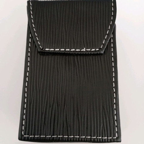 Black cigarette case new with automatic magnetic metal lid