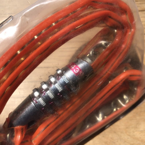 Vintage orange bicycle lock with gold chain and code 1143 new