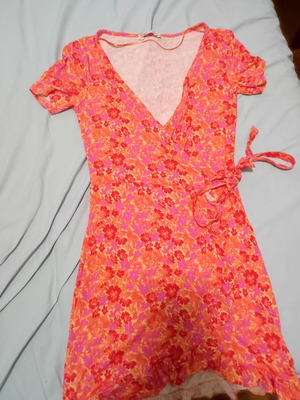 Wrap dress new with flowers small multicolor