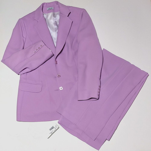 Lila suit size 42 new, classic cut with silk blouse