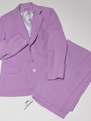Lila suit size 42 new, classic cut with silk blouse