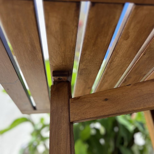 Folding wooden outdoor table like new, 134×63 cm