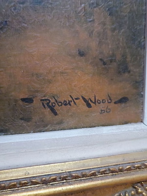 Маслена картина Robert William Wood използвана, 1956 есенен пейзаж