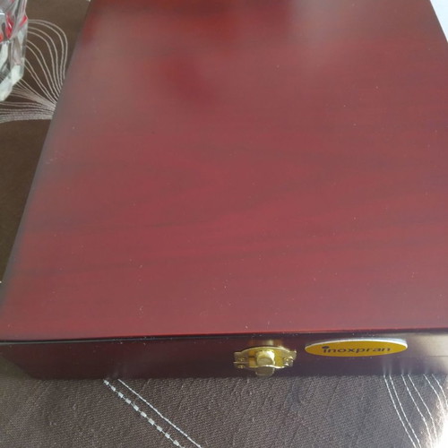Inoxpran cutlery new in wooden case with certificate