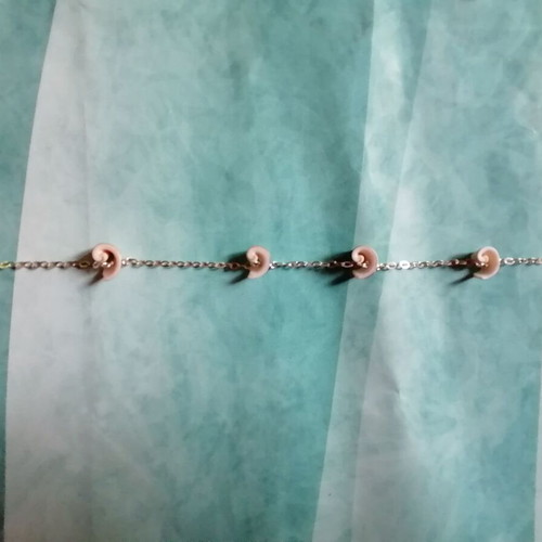 Silver 925 anklet new with chain and white shells