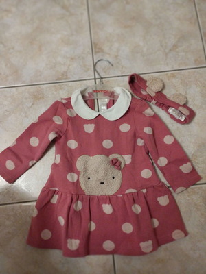 Mayoral dress used for 6-9 months with matching headband