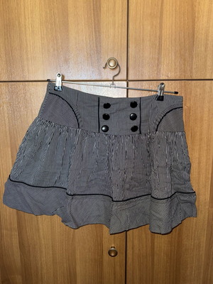 Mini skirt Naf Naf like new, striped, black and grey, cotton